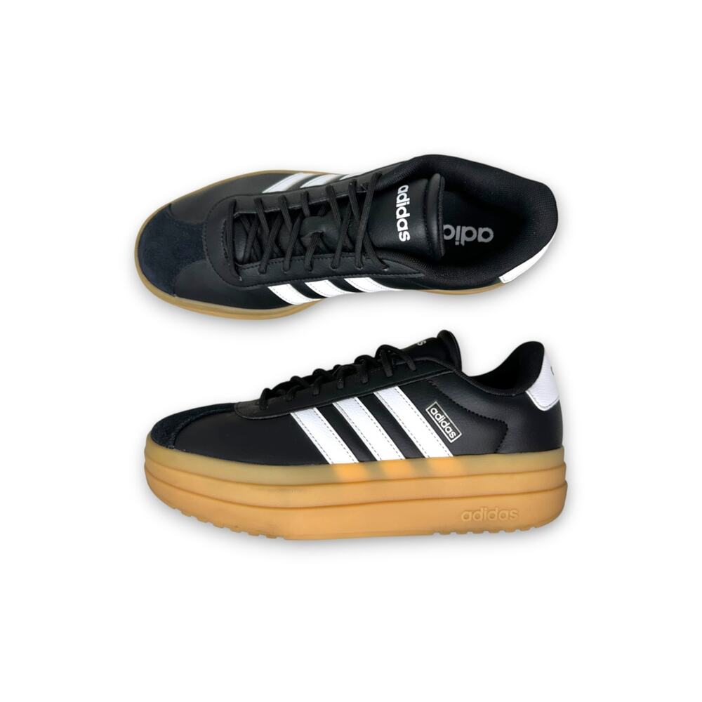 Adidas Women’s VL Court Bold Sneaker Sz 8.5 Black White Platform Sneakers IH3081